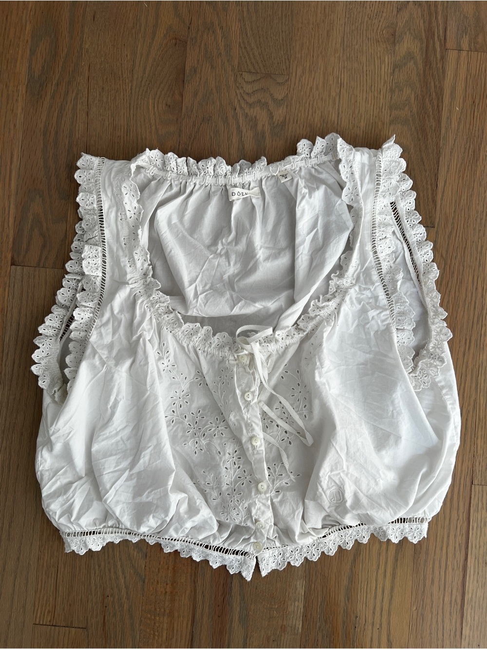 DÔEN Doen Traveler Top Salt White Crop M Organic Cotton Natural Fibers